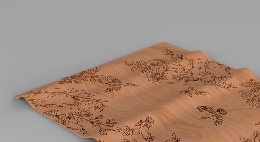 Translating fabric-like folds into a sculptural wooden form. — stage 2
