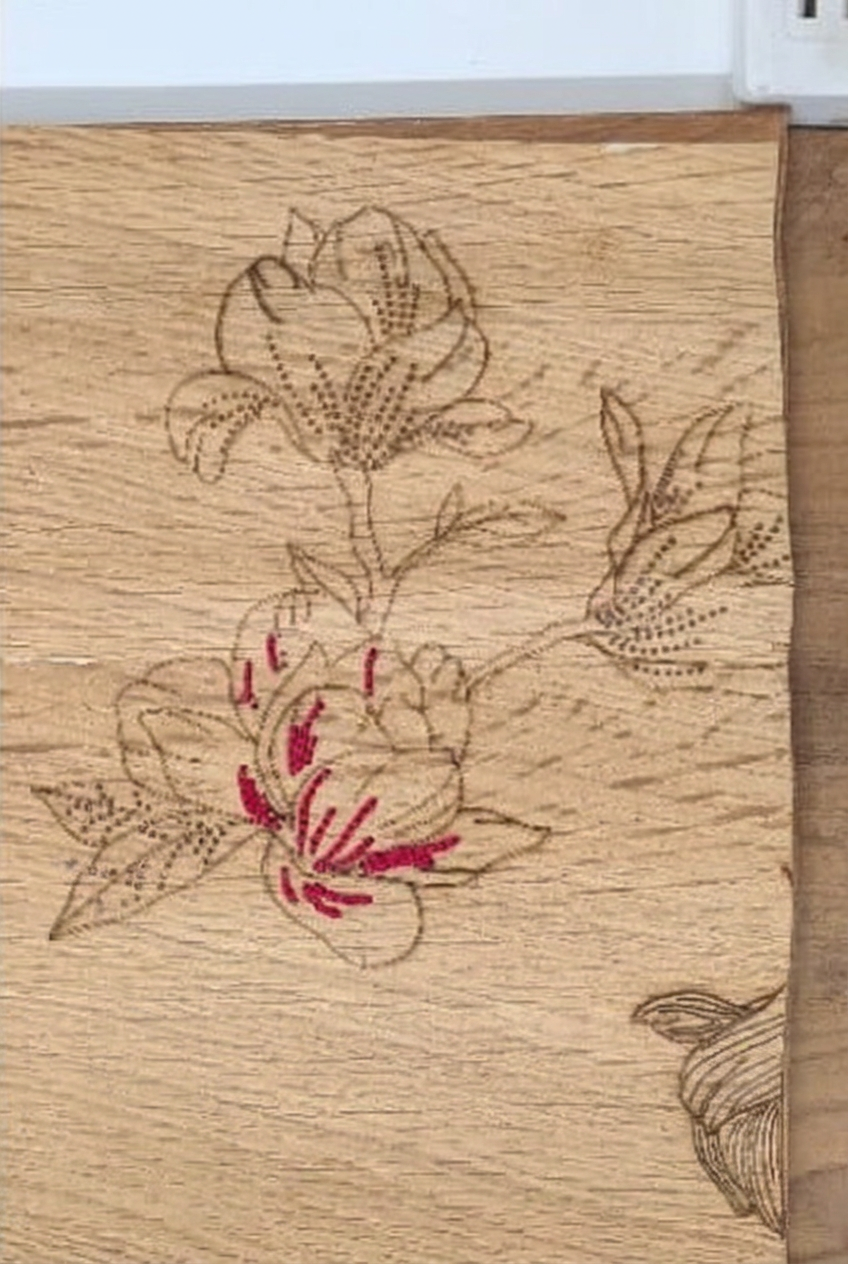 Laser etching and embroidery